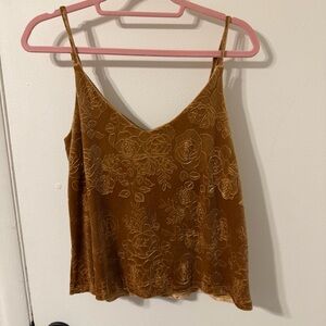 Floral Embroidered Orange Cami Top Size Small